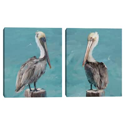Pelican Perch I & II by Studio Arts Canvas Art Prints