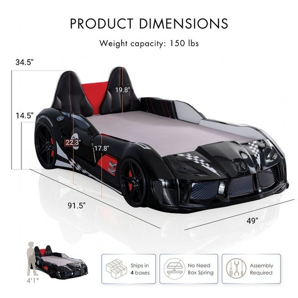 ベッドカバー キルトカバーレット2点セット Amberley/twin Furniture of America La Vetta Modern Twin Kid Platform Car Bed