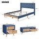 preview thumbnail 29 of 56, 4 Pcs Bedroom Sets Platform Bed with 2 Nightstands and Storage