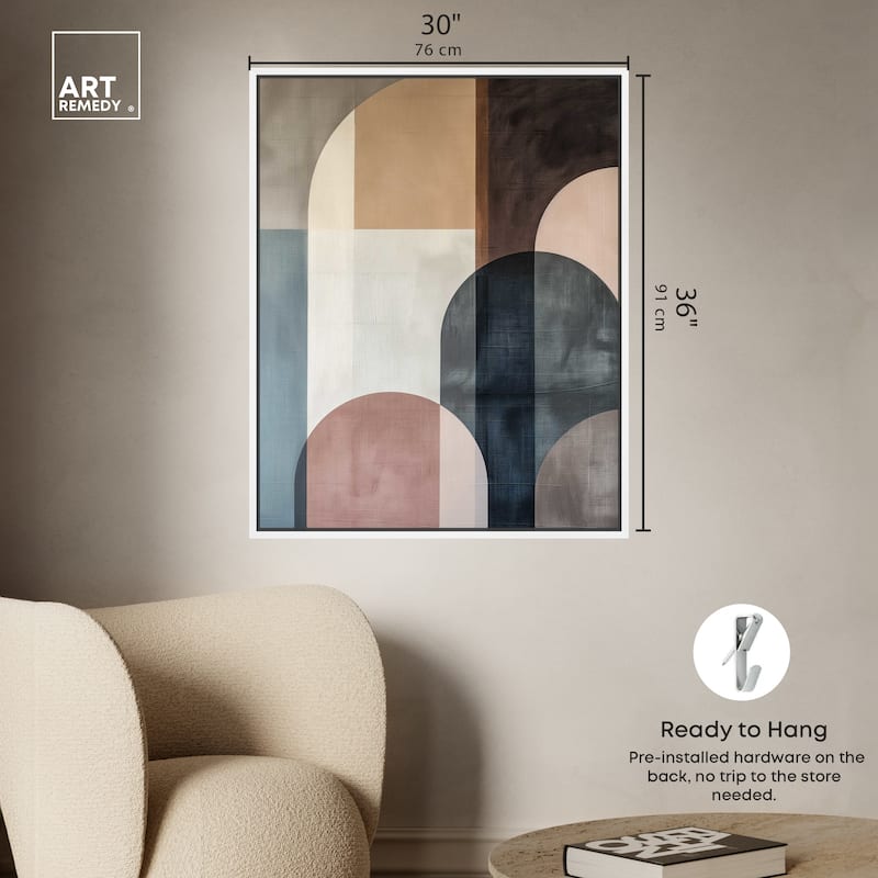 Art Remedy Lost In Transformation Framed Abstract Shapes 1 Piece Canvas Wall Art