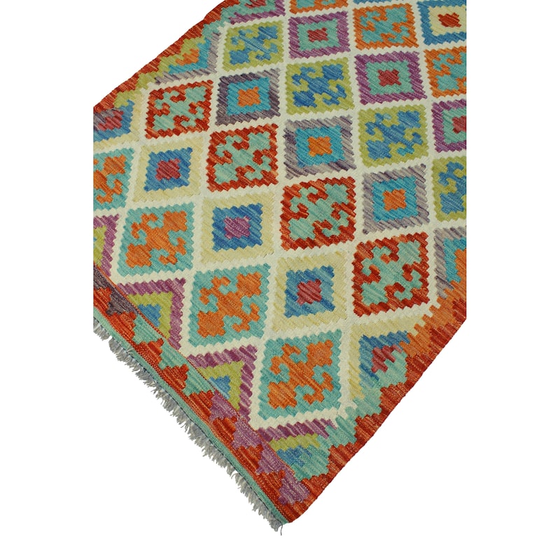 Flatweave Marlie Red/Ivory Rug - 3'3" x 4'10"