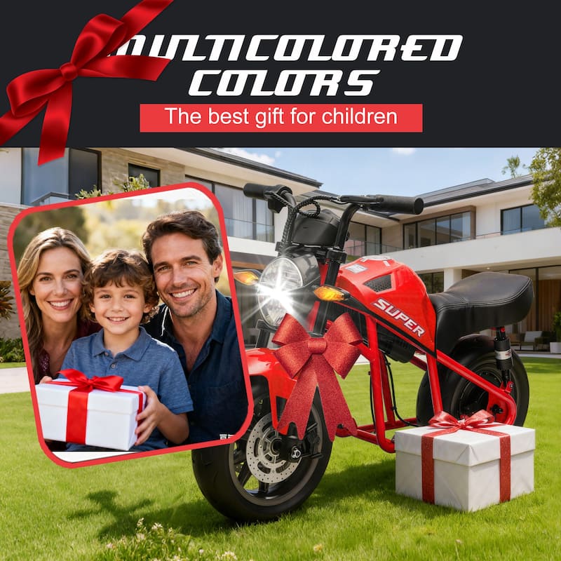 Simple Electric Bike Kids Electric Motorcycle 24V Ride-On Motorcycle with Built-in Music & LED Lights