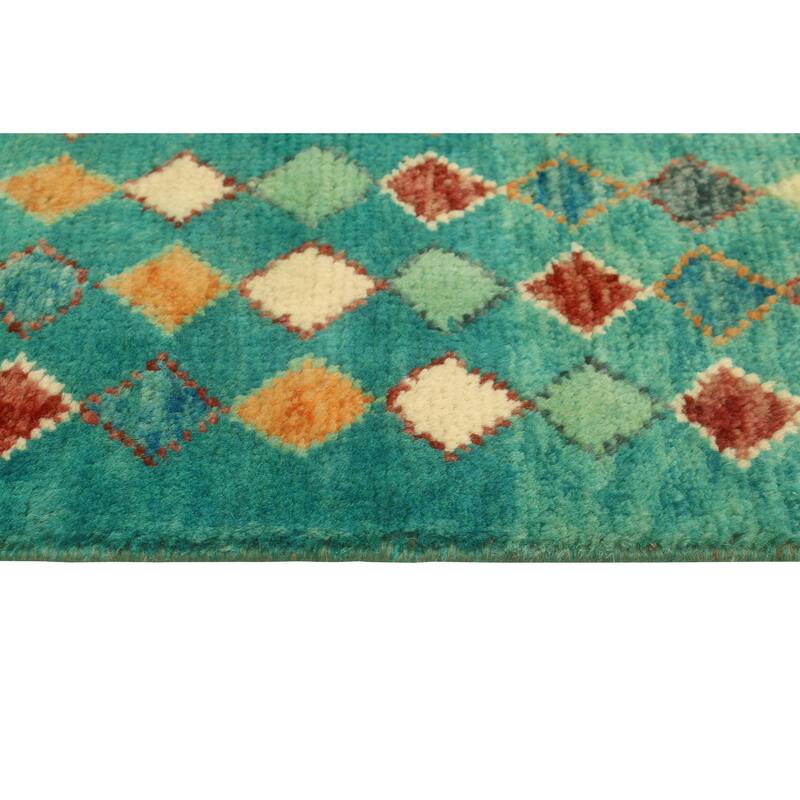 Balochi Adham Green/Ivory Rug - 3'3" x 4'10"
