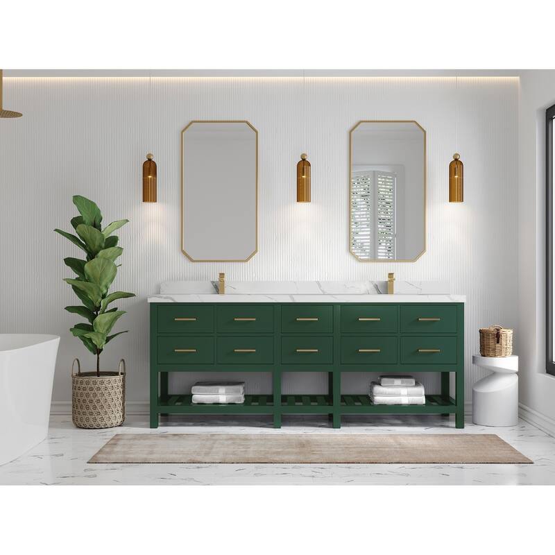 Willow Collections 84 in. W x 22 in. D Parker Double Sink Bathroom vanity with Regular Countertop