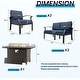 preview thumbnail 116 of 144, Aluminum Patio Outdoor Sectional Sofa Set with Fire Pit, Swivel Rocking Chairs and Ottomans