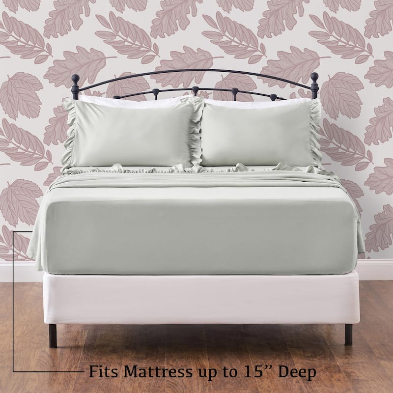 Chanasya Ruffle Soft Chic Microfiber Sheet Set