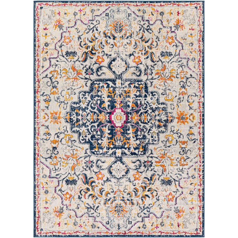 Livabliss Devonshire Distressed Boho Medallion Area Rug