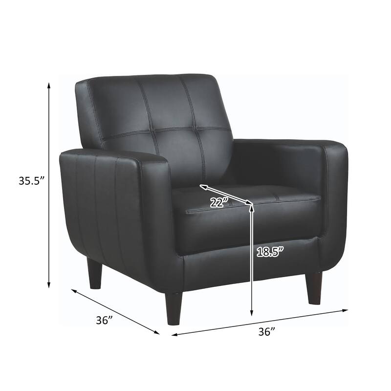 Black Track Arm Accent Chair - Black