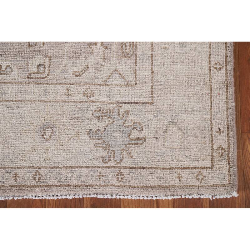 Hand Knotted Oriental 100% Wool Carpet Transitional All-Over Brown Oushak Area Rug - 6' 6'' X 4' 0''