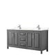 preview thumbnail 49 of 67, Daria 72 Inch Double Vanity, Cultured Marble Top Dark Gray, Chrome Trim,Carrara Cultured Marble Top