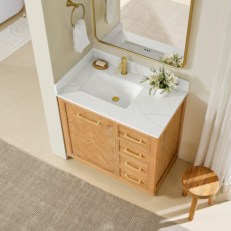 Jakarta Bath Vanity with Quartz Stone Top without Mirror