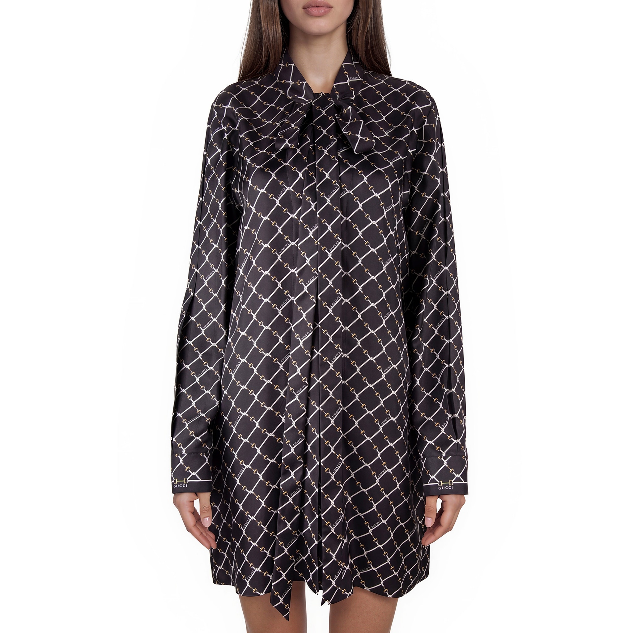 Gucci Horsebit Silk Twill Dress