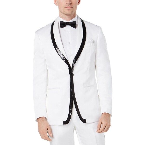 white sequin suit