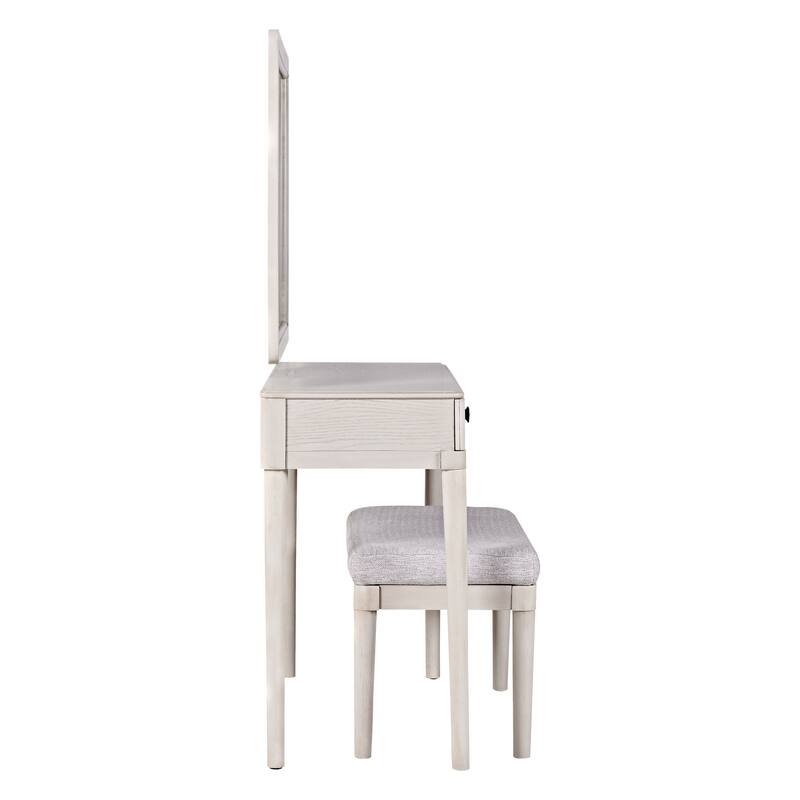 Modern Vanity Desk with Mirror, Adult Makeup Table Set with Stool