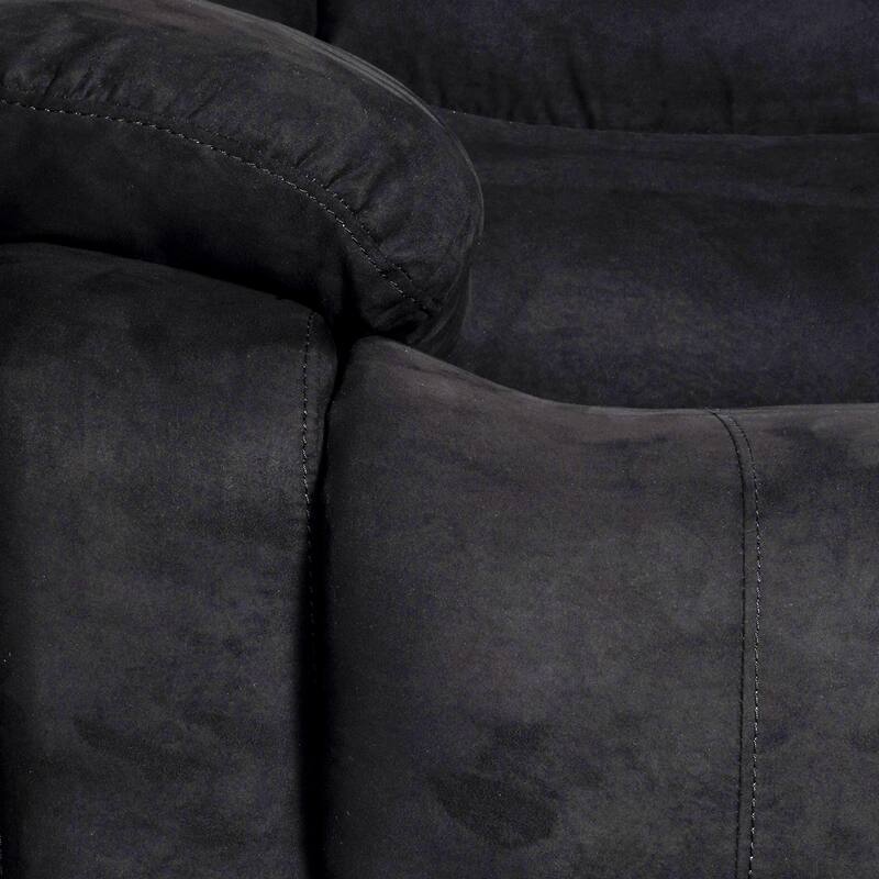 2-Piece Suede Fabric Manual Reclining Living Room Sofa Set
