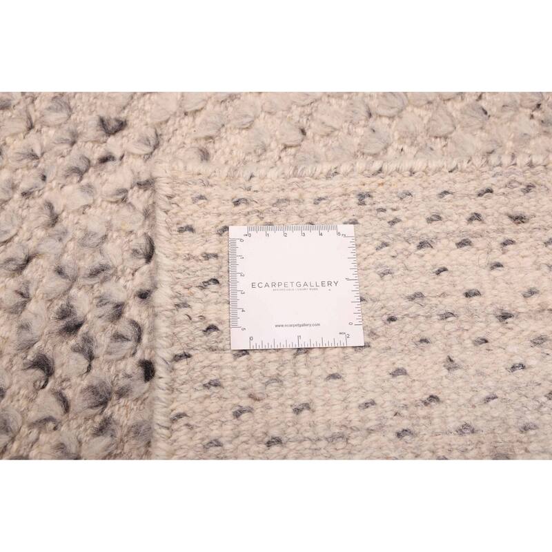 ECARPETGALLERY Hand-knotted Looma Light Grey Wool Rug - 7'10 x 9'9