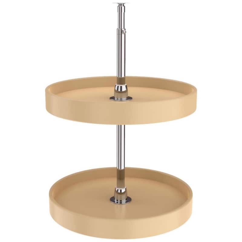 Rev-A-Shelf RAS Polymer 18 Inch Full Circle 2 Shelf Lazy Susan Set - Almond