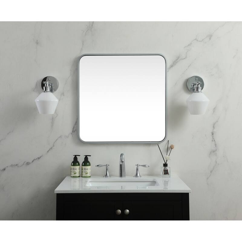 Indigo Home Soft corner metal square mirror 24x24 inch