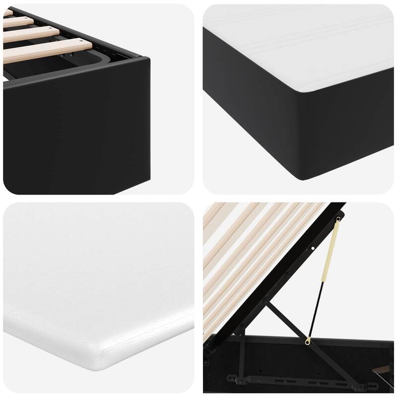 vidaXL Storage Bed with Mattress in Faux Leather