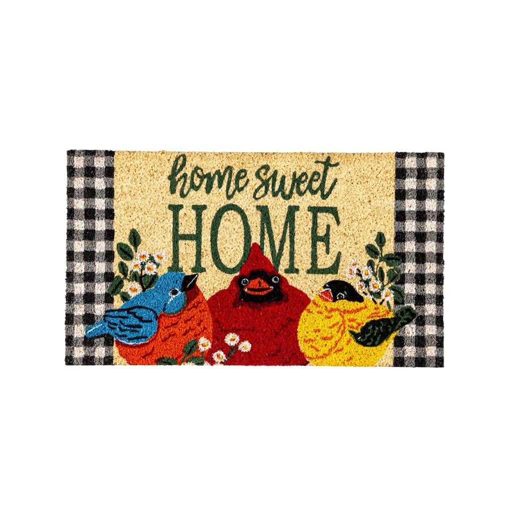 Portly Birds Greetings Coir Mat
