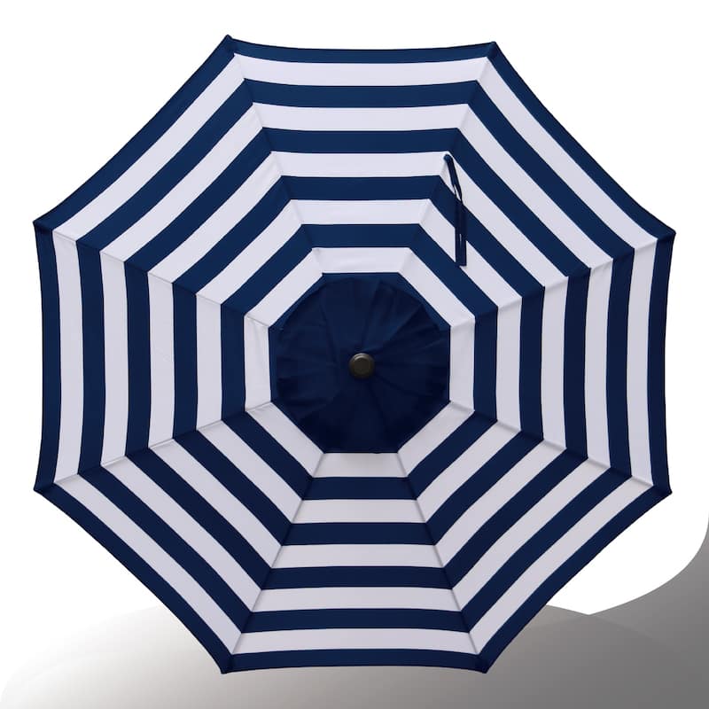 Maypex Striped Crank and Tilt 9-foot Market Umbrella