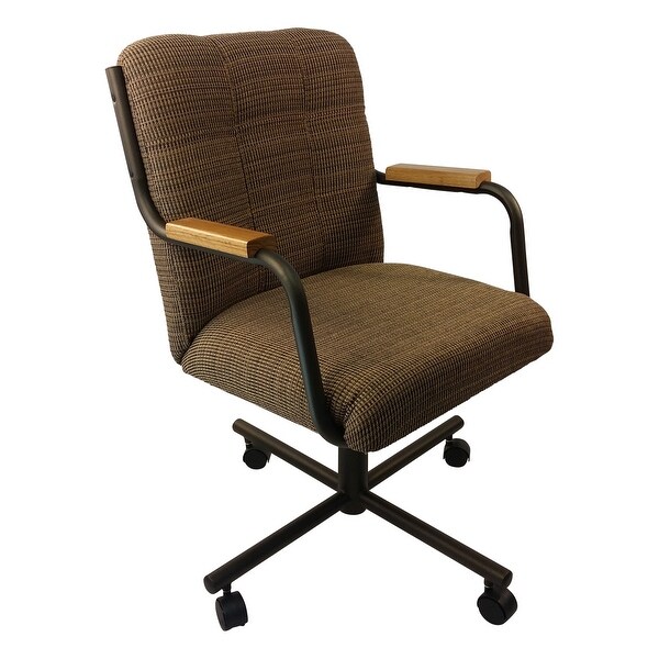 Caster Chair Company Peyton Caster Arm Chair in Walnut Tweed Fabric