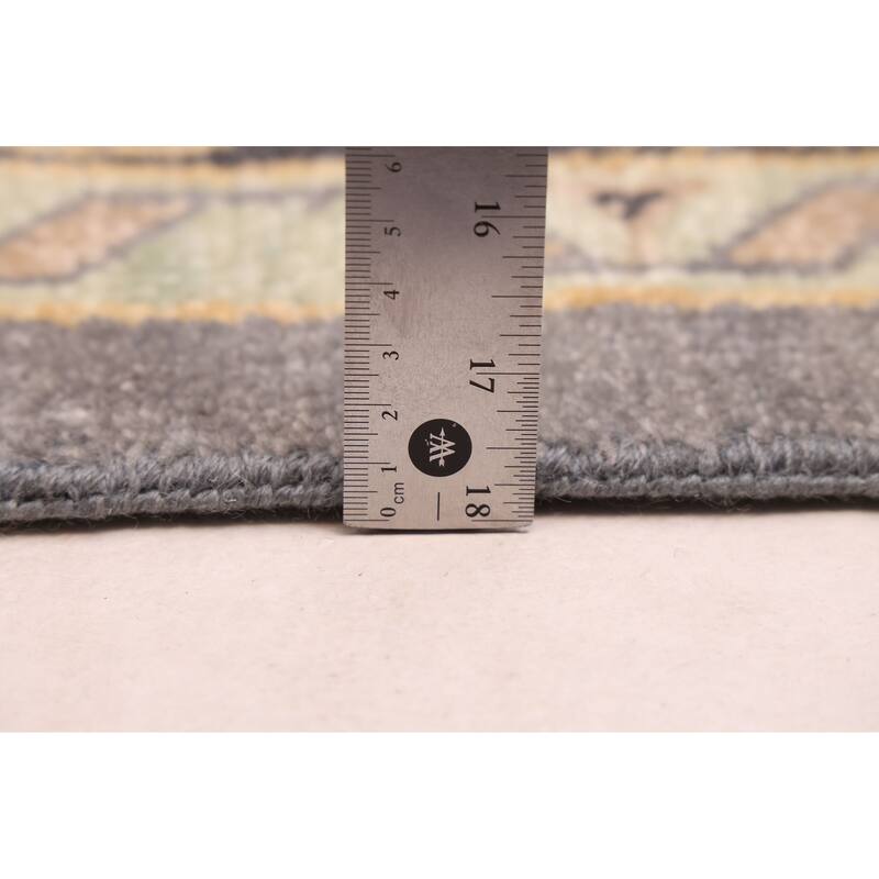 ECARPETGALLERY Hand-knotted Modern Oushak Dark Grey Wool Rug - 9'0 x 12'0