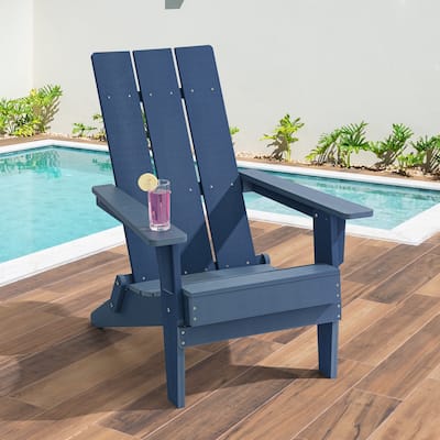 LIVOOSUN Foldable Adirondack Chair,Outdoor Wood-Grain Chair