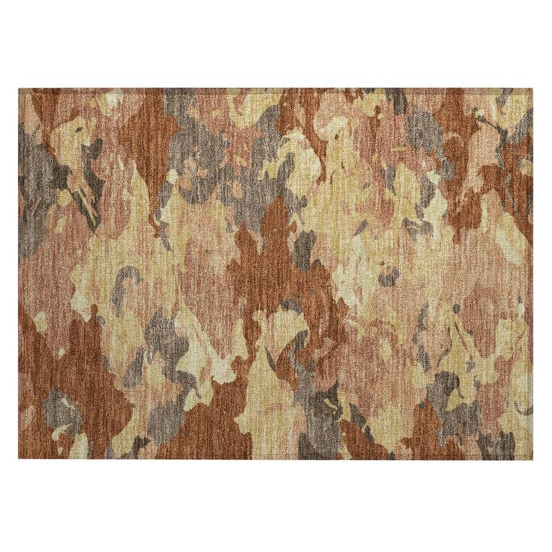 Machine Washable Indoor/ Outdoor Abstract Mexi Chantille Rug