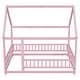 preview thumbnail 18 of 37, Full Pine Floor Bed with Roof Frame and Fence Guardrails
