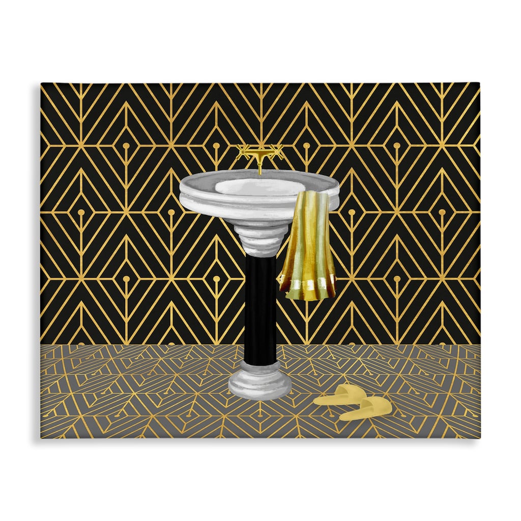 Stupell Deco Style Glam Bathroom Canvas Wall Art Design By Conrad Knutsen