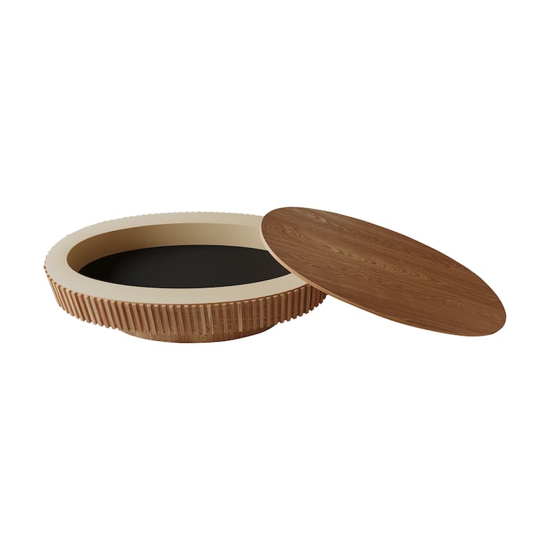 GDF Studio - Elowen 47 Inch Oval Coffee Table with Storage