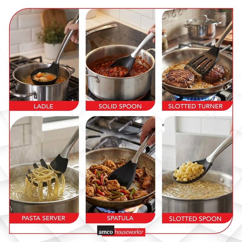 Amco 6 Piece Nylon Utensil Set - 15.74" H
