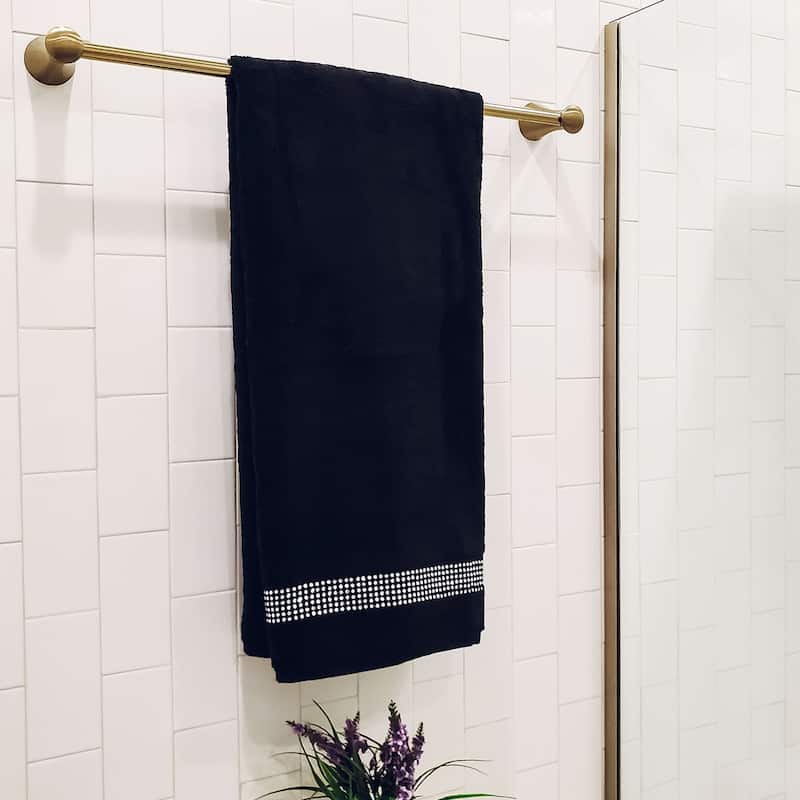 Sparkles Home Stripe Rhinestone Bath Towel