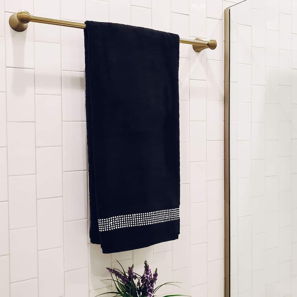 Sparkles Home Stripe Rhinestone Bath Towel