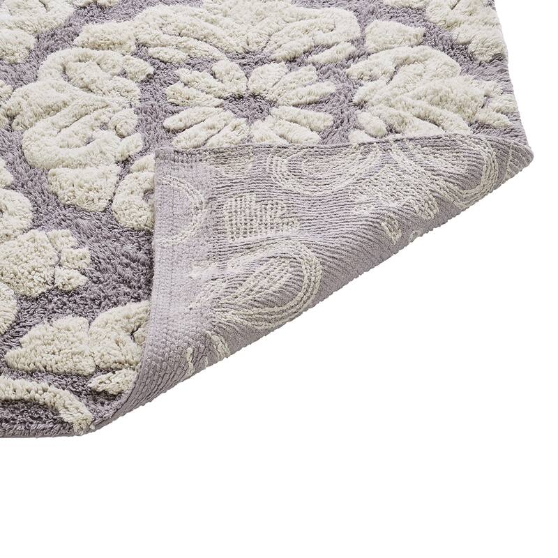 Better Trends Medallion Collection 100% Cotton 2-Pc Set Bathroom Rugs-Soft & Super Absorbent, Non-Skid Latex, Machine Washable