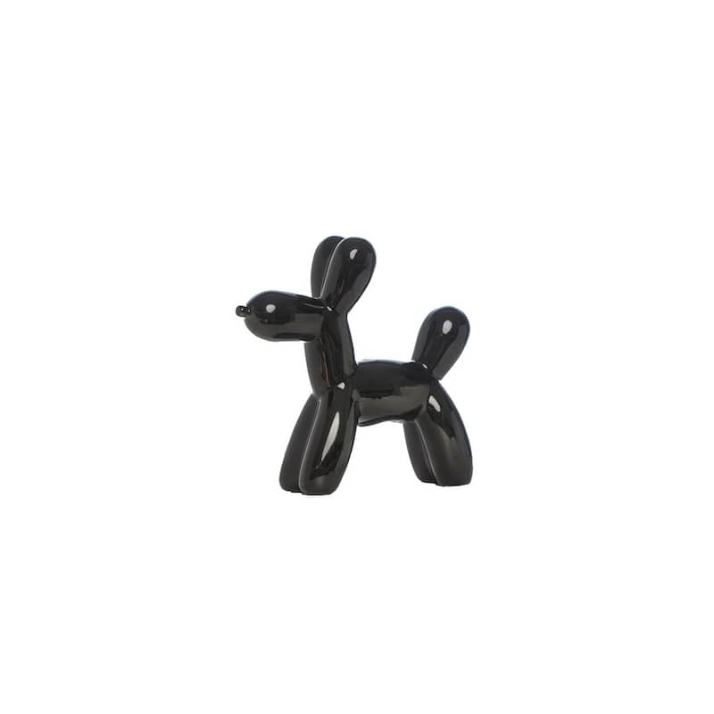 Interior Illusions Plus Black Ceramic Dog Piggy Bank - 12" tall