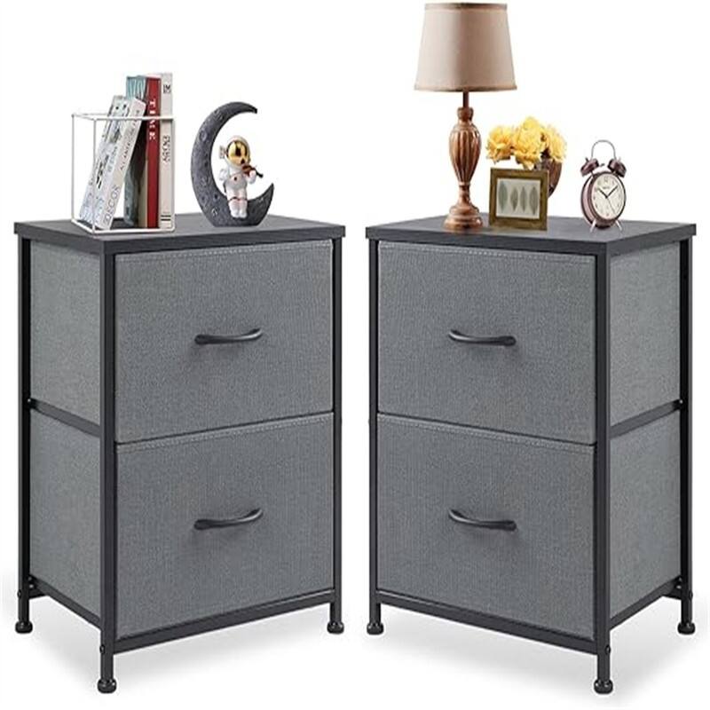Nightstand with Removable Fabric Bins