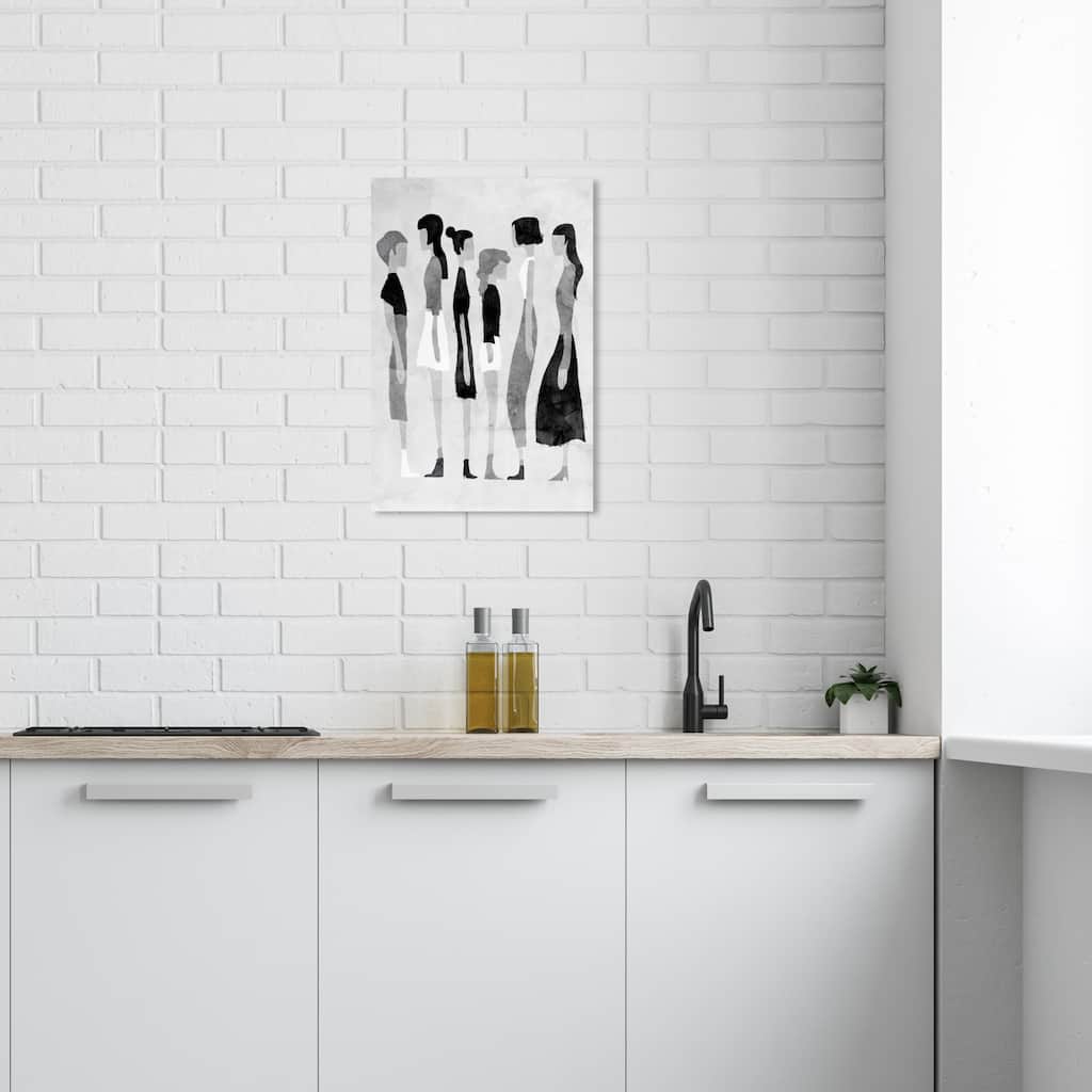 Wynwood Studio Canvas Fashion and Glam Greyscale Lineup Gray and Light Gray Modern & Contemporary Wall Art Canvas Print