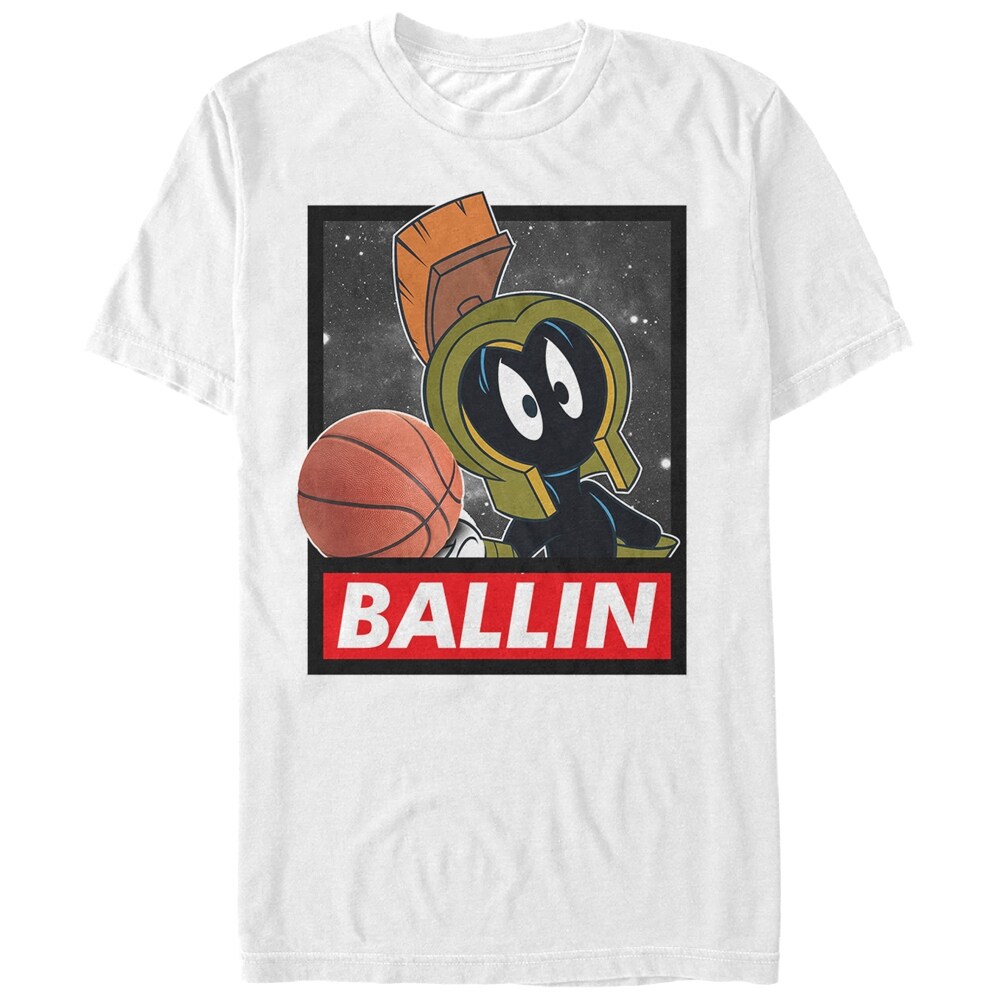 Shop Looney Tunes Marvin Ballin Men S White Shirt Overstock