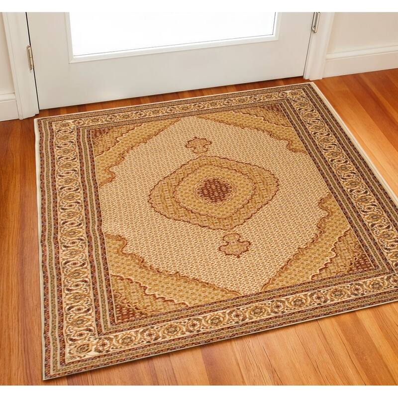 HomeRoots Oriental Traditional Square Area Rug - 27.00 in. x 24.00 in.  x 0.35 in.