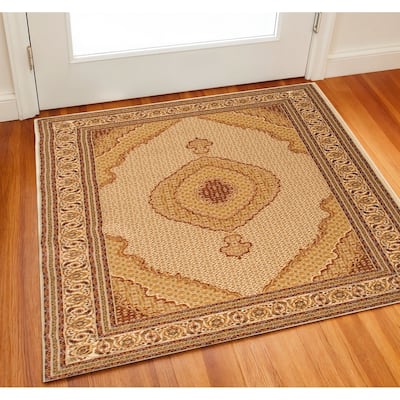 HomeRoots Oriental Traditional Square Area Rug