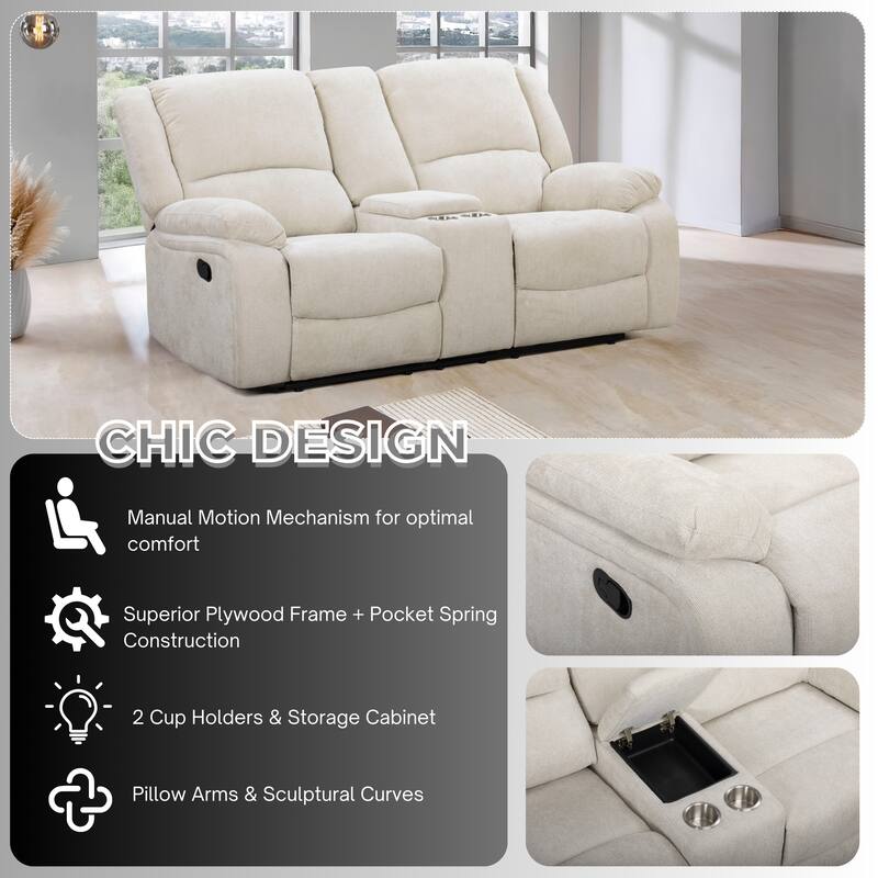 Roundhill Furniture Blitz Transitional 3-Piece Living Room Reclining Set, Sofa Loveseat and Recliner