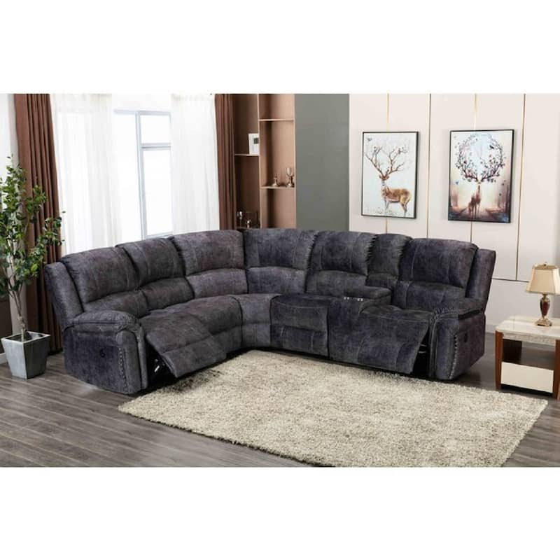 Modern Electric-Powered Reclining Modular Sectional Sofa with USB