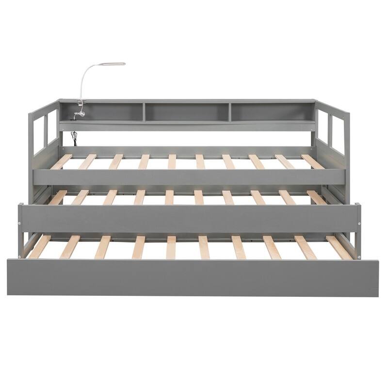 Wood Daybed with 1 Light for Free and USB Charging Design