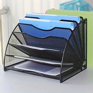 New Designers File Rack 6-Tier Fan-Shaped Mesh File Rack Office Organizer File Storage - Bed ...