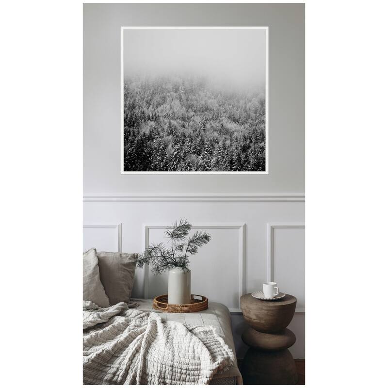 Kate and Laurel Sylvie Framed Canvas Lake Konigsee Snow Covered Trees by Laura Evans