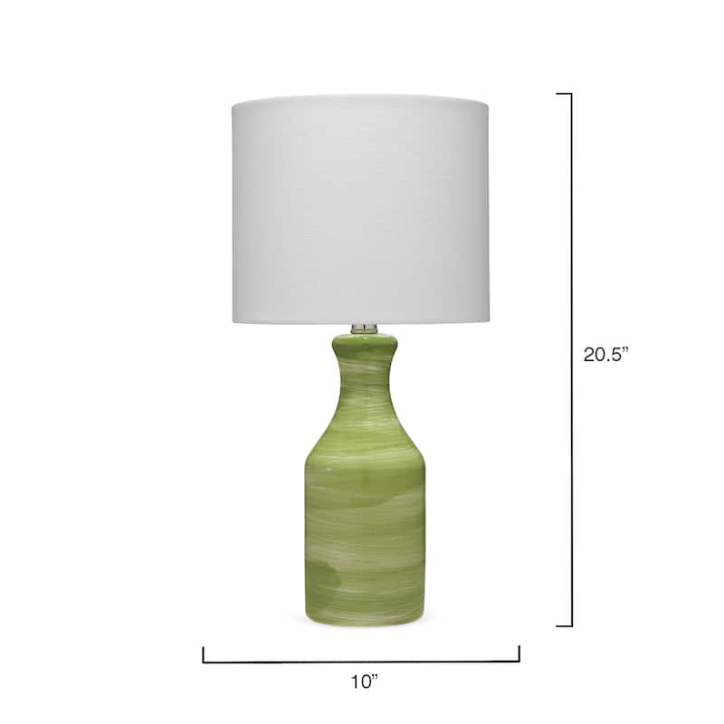 Alden Décor Lily Ceramic Table Lamp, Blue