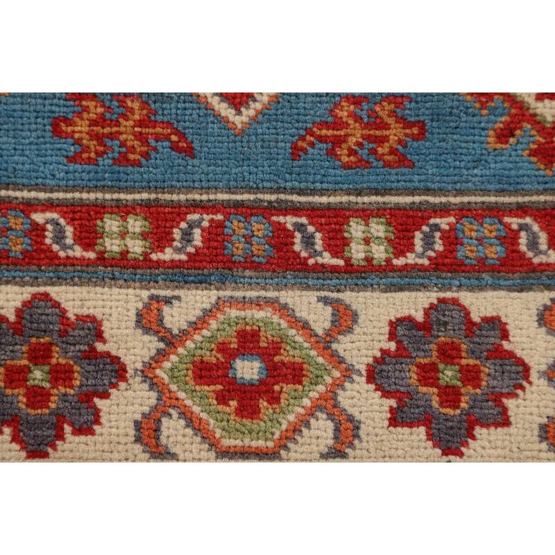 Light Blue Kazak Accent Rug Handmade Wool Carpet - 2'9" x 4'1"