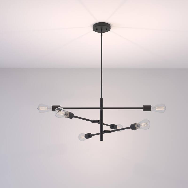Millennium Lighting Decco 6 Light Pendant Fixture in Matte Black or Modern Gold